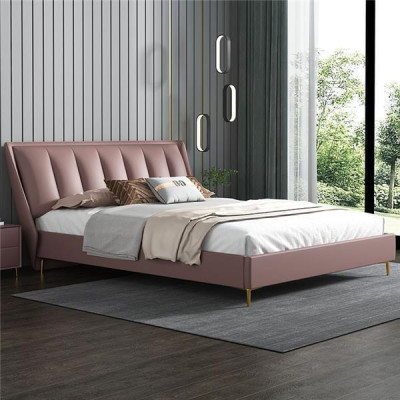 Luxe slaapkamerbed, designer meubels, tweepersoonsbed, hout, nieuw.