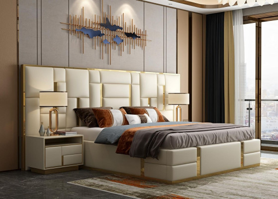 Compleet slaapkamer meubelset 3-delig. Design meubels nachtkastjes bedden.
