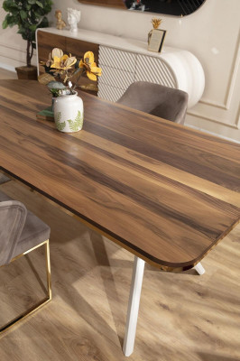 Eetgroep Eetkamer Luxe Eethoek Eettafel Tafel Stoelen Bruin Set 7-delig