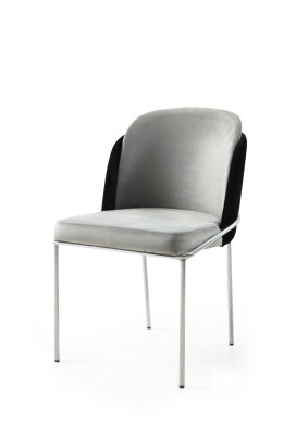 Stoel eetkamerstoel keukenstoel fauteuil luxe grijs modern eetkamer