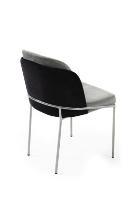 Stoel eetkamerstoel keukenstoel fauteuil luxe grijs modern eetkamer