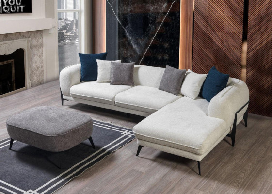 Witte hoekbank L-vorm Bank Woonkamer Bankstellen Moderne Banken