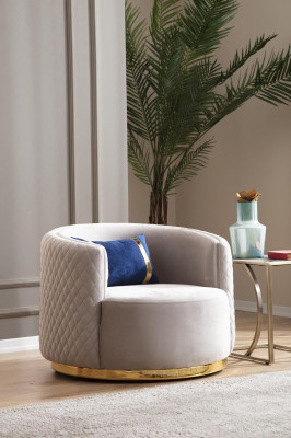 Moderne bankstel Driepersoons Fauteuil Roestvrijstalen meubel Luxe set Ontwerp