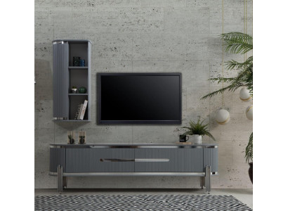 TV-standaard RTV Lowboard planken dressoir tafel Modern Grijs Luxe Nieuw
