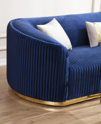 Moderne bankstel Driepersoons Fauteuil Roestvrijstalen meubel Luxe set Ontwerp