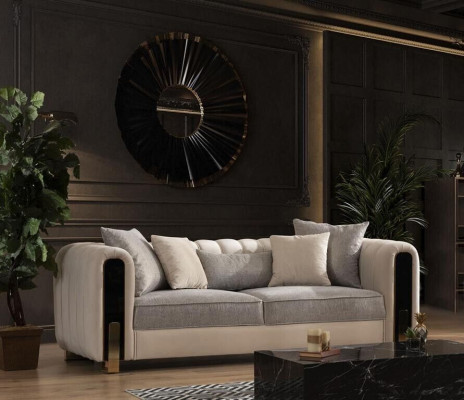 Witte driezits luxe bank Modern roestvrijstalen design Woonkamer meubels