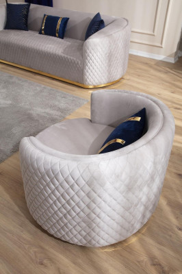 Moderne fauteuil van roestvrij staal oorfauteuil eenzitter woonkamer meubilair
