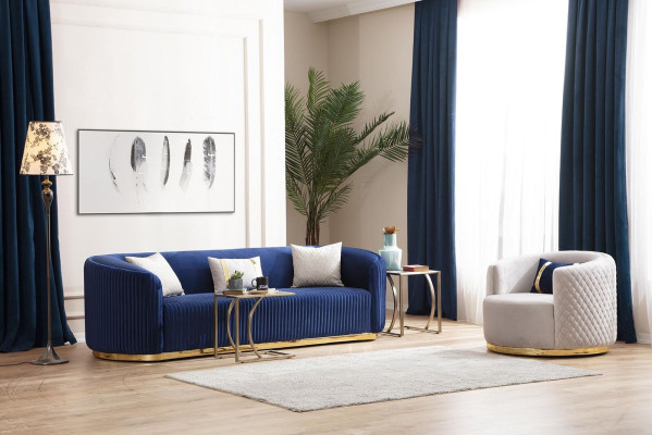 Moderne fauteuil van roestvrij staal oorfauteuil eenzitter woonkamer meubilair