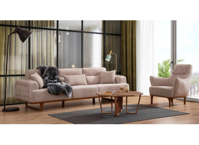 Beige bankstel driezitter fauteuil luxe fauteuil Beige moderne meubels