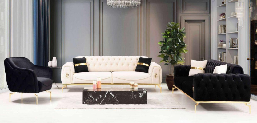 Chesterfield zitgroep luxe zitbank gestoffeerd meubilair driezitsbank fauteuil