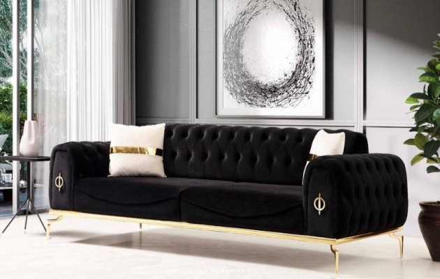 Chesterfield zitgroep luxe zitbank gestoffeerd meubilair driezitsbank fauteuil