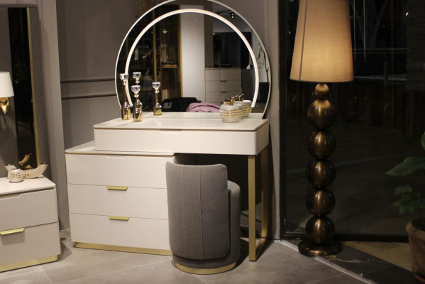 Ontwerp kaptafel met spiegel Luxe slaapkamermeubels 2-delig Nieuw