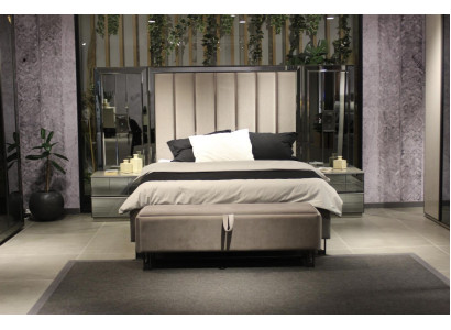 Bed 2x Nightstands Bench Design Bedroom Set 4pcs Luxury Furniture New