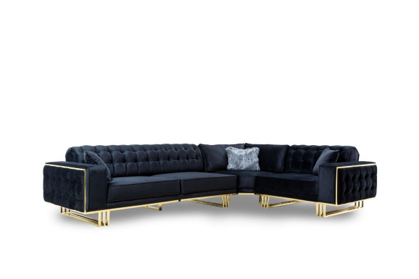 Ontwerper 3-delige woonkamerset hoekbank L-vorm + 3 + 1 zits luxe hoekbank