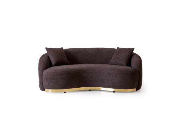 Woonkamermeubels Luxe bankstel 3-zits Ontwerp Bruin zachte bankbekleding Textiel 230cm