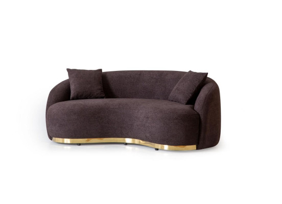 Woonkamermeubels Luxe bankstel 3-zits Ontwerp Bruin zachte bankbekleding Textiel 230cm