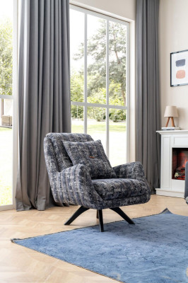 Ontwerper fauteuil woonkamer luxe meubels grijs stijl eenzitter lounge club