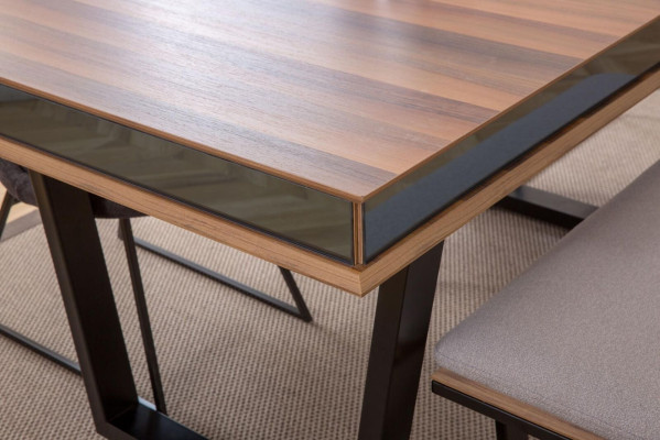 Complete eetset Eettafel 4x Stoelen Eethoek Bank Eettafel Tafel 6-delig.