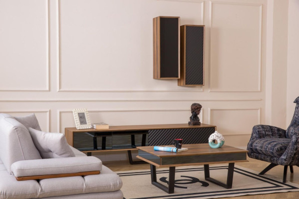 Wandmeubel woonkamerset TV-standaard 2x hangkast Designer woonwanden