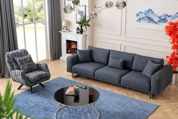 Bankstel 4+1 zits luxueus set banken fauteuils stoffen bekleding