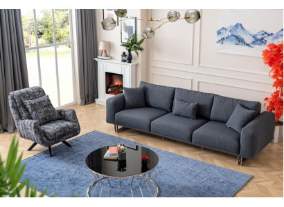 Bankstel 4+1 zits luxueus set banken fauteuils stoffen bekleding