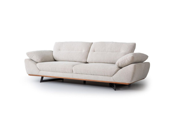 Komfort Designer Bank 3-zits Bank Gestoffeerde Banken Design Wit in Woonkamer
