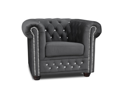 Chesterfield fauteuil tv bank 1-zits bank stof stof banken bekleding nieuw