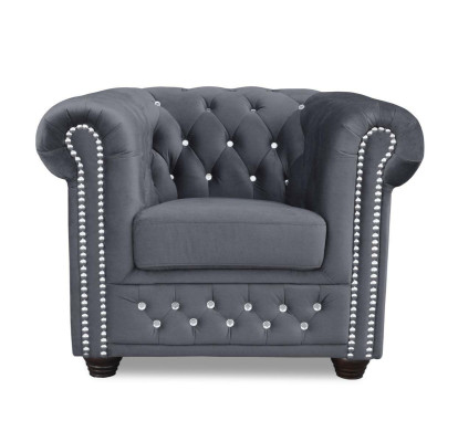Bankstellen Chesterfield fauteuil TV bank 1-zits bank textiel stof bekleding nieuw