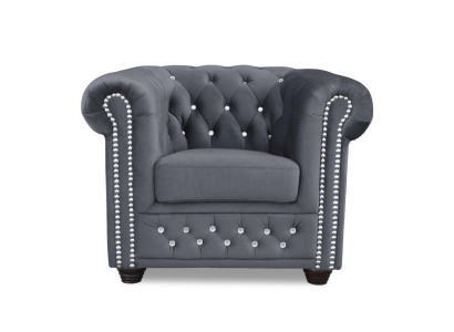 Bankstellen Chesterfield fauteuil TV bank 1-zits bank textiel stof bekleding nieuw