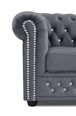 Bankstellen Chesterfield fauteuil TV bank 1-zits bank textiel stof bekleding nieuw