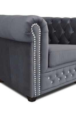 Bankstellen Chesterfield fauteuil TV bank 1-zits bank textiel stof bekleding nieuw