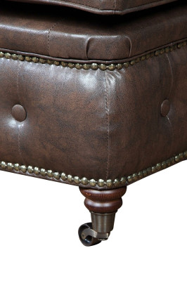 Chesterfield voetenbank Club Lounge poef Leder Textiel Ottoman Ontwerper