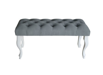 Chesterfield zitkussen bank zitbank stof houten stijl voetenbankje