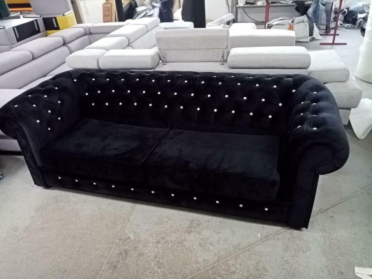 Sofa 2 zitter bekleding metalen design banken fluweel vintage stijl Chesterfield