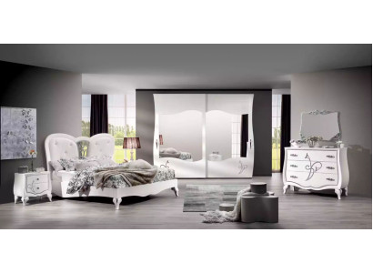 Slaapkamer 5-delige set Bed 2x Nachtkastjes Kledingkast Modern Meubels