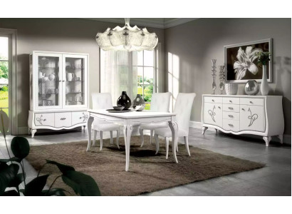 Eetkamer set eettafel 4 x stoelen eetgroep eetkamermeubel dressoir 7-delig