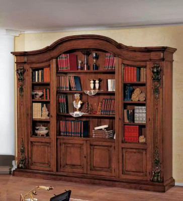 Klassieke bruine boekenkast kantoormeubilair planken ontwerpregaal kast.