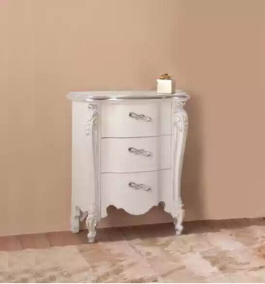 Witte slaapkamer set Bed 2x nachtkastjes Commodes Hout Set 4-delig
