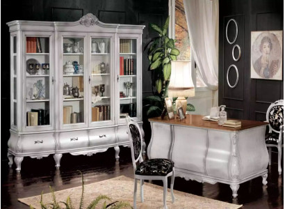 Witte kantoormeubelen bureau boekenplank luxe tafel plank inrichting