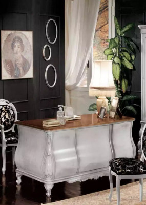 Witte kantoormeubelen bureau boekenplank luxe tafel plank inrichting