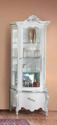 Wit woonkamer set TV-standaard salontafel 2x vitrine luxe houten meubels