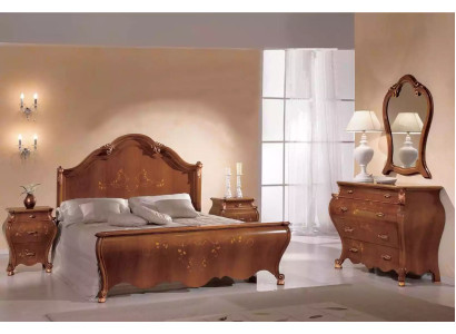 Bruine slaapkamer set Luxe meubels Bedden Nachtkastjes Spiegel Commode