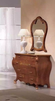 Bruine slaapkamer set Luxe meubels Bedden Nachtkastjes Spiegel Commode