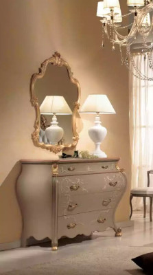 Compleet slaapkamer set Bed Nachtkastjes Commode Spiegel Set 5 delen