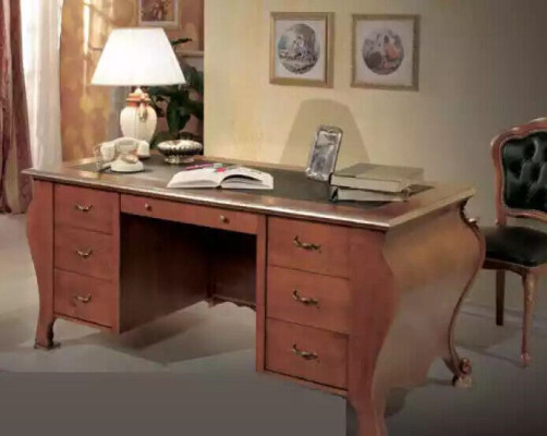 Bruin kantoorset Luxe bureau Vitrine Draaistoel Klassiek 3-delig
