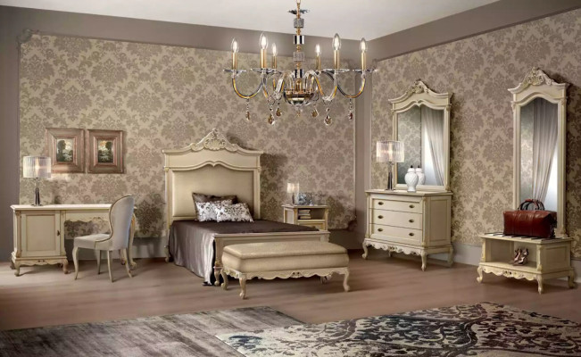 Slaapkamer set Bed Nachtkastje Houten ladekast Luxe Modern 7-delig Nieuw