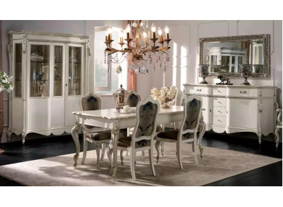 Klassieke eettafel 4x stoelen eetkamer groep tafel zitgroep 8-delig