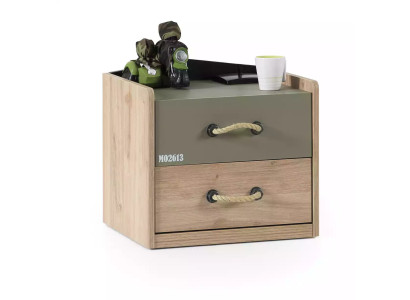 Nachtkastje Nachtkast Slaapkamer Hout Barun Kinder-nachtkastje Groen