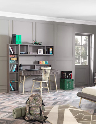 Boekenplank Boekenkast Staande plank Kinderplank Plank Hout Grijs Planken