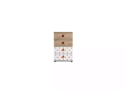 Kindermeubel Commode Ster Kast Hout Ladenkastje Dressoir Design Wit